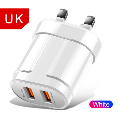 OLAF USB įkroviklis Dviejų prievadų EU 5V 2.4A Kelioninis sieninis adapteris Mobilusis Telefonas Mikro duomenų įkrovimas iPhone Samsung Xiaomi Huawei LG