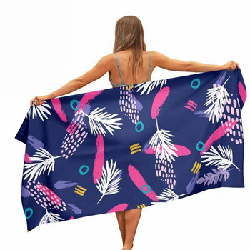 Дамски големи плажни кърпи с бохемски щампи Плажна кърпа за плуване Полиестерна бързосъхнеща кърпа Квадратно шалте Правоъгълна плажна постелка
