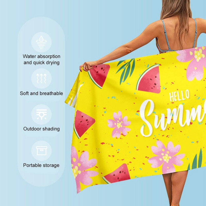 Prosoape de plajă mari pentru femei Prosop de plajă cu imprimeu boem Prosop de înot din poliester Prosop cu uscare rapidă Sal pătrat Covoraș de plajă dreptunghiular