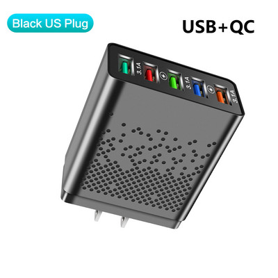 Olaf 48W USB PD Type C įkroviklis QC 3.0 greito įkrovimo adapteris, skirtas iPhone 13 12 Samsung Xiaomi 5 prievadų USB mobiliųjų telefonų įkrovikliai