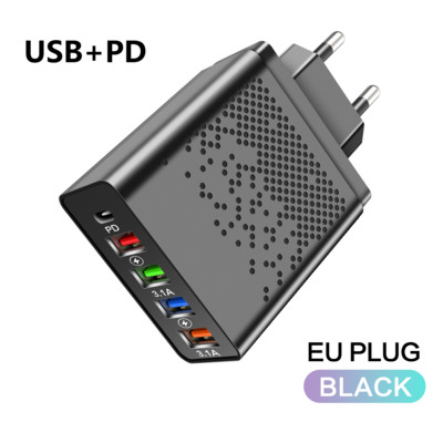 Olaf 48W USB PD Type C įkroviklis QC 3.0 greito įkrovimo adapteris, skirtas iPhone 13 12 Samsung Xiaomi 5 prievadų USB mobiliųjų telefonų įkrovikliai