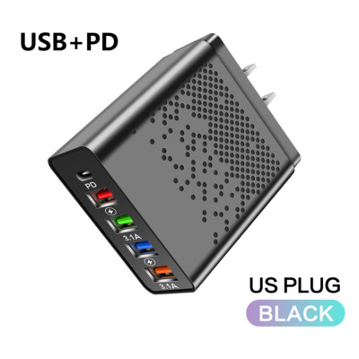 Olaf 48W USB PD Type C įkroviklis QC 3.0 greito įkrovimo adapteris, skirtas iPhone 13 12 Samsung Xiaomi 5 prievadų USB mobiliųjų telefonų įkrovikliai