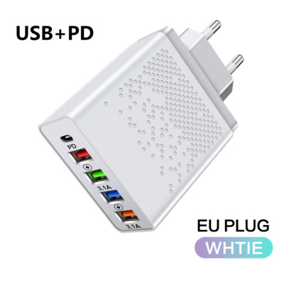 Olaf 48W USB PD Type C įkroviklis QC 3.0 greito įkrovimo adapteris, skirtas iPhone 13 12 Samsung Xiaomi 5 prievadų USB mobiliųjų telefonų įkrovikliai