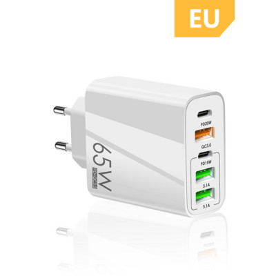 5 priključaka 65W USB punjači Tip C Adapter za brzo punjenje mobitela PD QC 3.0 zidni brzi punjač za iPhone Xiaomi Tablet MacBook