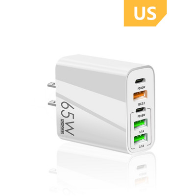 5 priključaka 65W USB punjači Tip C Adapter za brzo punjenje mobitela PD QC 3.0 zidni brzi punjač za iPhone Xiaomi Tablet MacBook