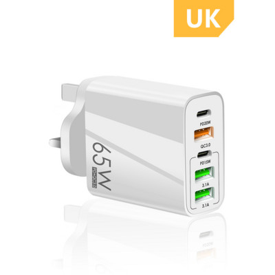 5 priključaka 65W USB punjači Tip C Adapter za brzo punjenje mobitela PD QC 3.0 zidni brzi punjač za iPhone Xiaomi Tablet MacBook