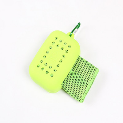 1 vnt vasarinis ledinis šilko rankšluostis Sportinis momentinis vėsinantis ledinis rankšluostis, nešiojamas lauko kelionių fitneso bėgimo plaukimo rankšluosčių silikoninis krepšys