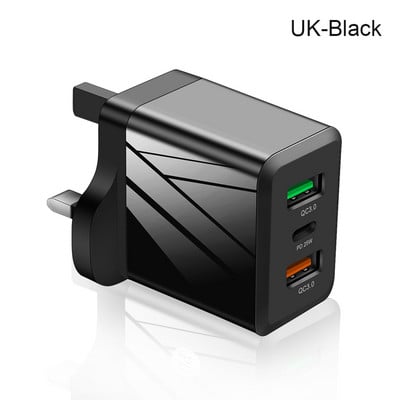 2 priključka QC 3.0 PD25W EU US UK adapter za utikač Putno zidno punjenje 45W USB punjač Brzo punjenje za iPhone Samsung Xiaomi telefone