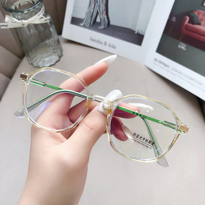 Ochelari de blocare a luminii albastre pentru femei Rama optică transparentă Ochelari simpli Filtru de lumină albastră Ochelari rotunzi pentru computer