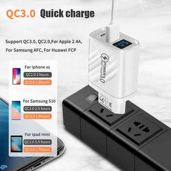 USB бързо зарядно устройство PD 20W зарядно устройство за цифров дисплей Quick Charge 3.0 Адаптери за зареждане за iPhone 14 13 Xiaomi Samsung Phone