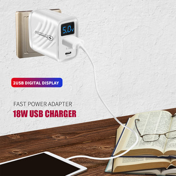 USB Fast Charger PD 20W Digital Display Charging Charging adapters Quick Charge 3.0 Charge Adapter for iPhone 14 13 Xiaomi Samsung Phone