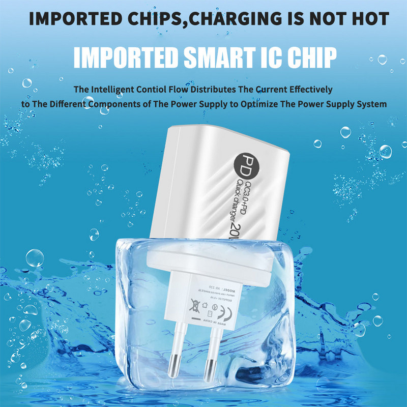 USB gyorstöltő PD 20W digitális kijelzős töltő töltő gyorstöltő 3.0 töltőadapterek iPhone 14 13 Xiaomi Samsung telefonhoz