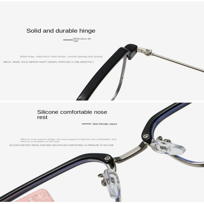 Elegantiški kvadratiniai madingi metaliniai optiniai akiniai nuo mėlynų spindulių akiniai moterims, vyrams, skaitymo akiniai, akių apsauga