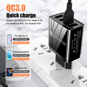 Бързо зареждане 3.0 USB зарядно устройство Стена Бързо зареждане за iPhone Samsung Xiaomi Huawei OPPO EU/US Мобилен телефон Plug зарядни устройства адаптер