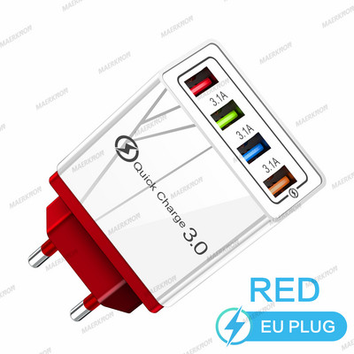Greitas įkrovimas 3.0 USB įkroviklis sieninis greitas įkrovimas skirtas iPhone Samsung Xiaomi Huawei OPPO EU/US mobiliųjų telefonų kištuko įkroviklių adapteris