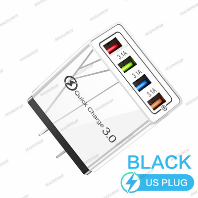 Greitas įkrovimas 3.0 USB įkroviklis sieninis greitas įkrovimas skirtas iPhone Samsung Xiaomi Huawei OPPO EU/US mobiliųjų telefonų kištuko įkroviklių adapteris