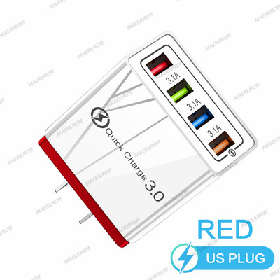 Greitas įkrovimas 3.0 USB įkroviklis sieninis greitas įkrovimas skirtas iPhone Samsung Xiaomi Huawei OPPO EU/US mobiliųjų telefonų kištuko įkroviklių adapteris