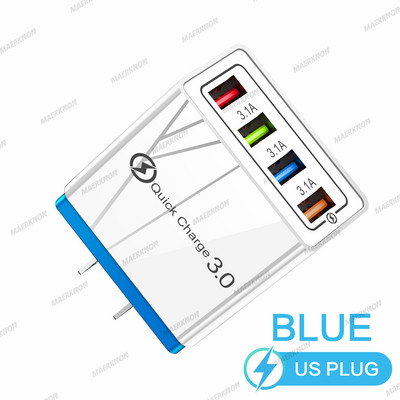 Greitas įkrovimas 3.0 USB įkroviklis sieninis greitas įkrovimas skirtas iPhone Samsung Xiaomi Huawei OPPO EU/US mobiliųjų telefonų kištuko įkroviklių adapteris