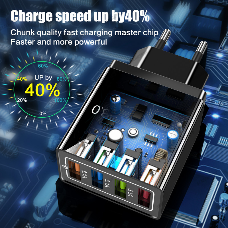 Greitas įkrovimas 3.0 USB įkroviklis sieninis greitas įkrovimas skirtas iPhone Samsung Xiaomi Huawei OPPO EU/US mobiliųjų telefonų kištuko įkroviklių adapteris