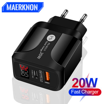 Quick PD Charger 20W QC3.0 USB Type C Kiirlaadija toiteadapter iPhone 12 11 8 Plus Samsung Xiaomi Huawei telefoni PD laadija jaoks