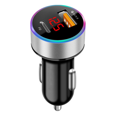 Olaf PD USB automobiliniai įkrovikliai LED tipo C įkroviklis 38W mini greitas įkrovimas iPhone Xiaomi Huawei QC 3.0 mobiliojo telefono adapteriui automobilyje