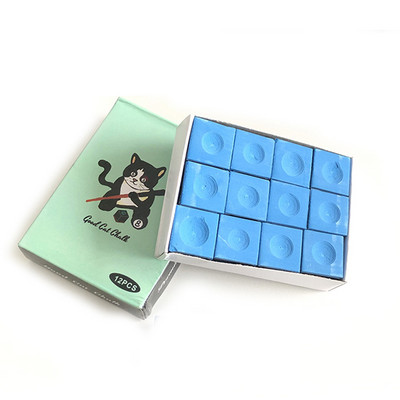 12vnt/Box snukerio kreida Qiaoke milteliai biliardo mėlyna kreida biliardo stalui biliardo stulpai neslystantys biliardo snukerio priedai