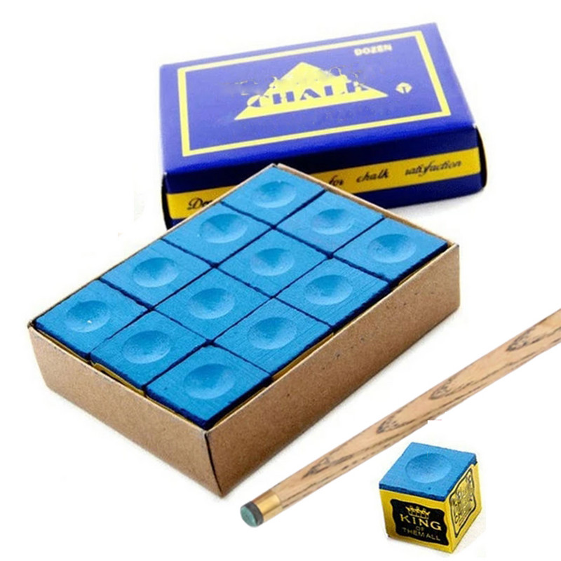 12vnt/Box snukerio kreida Qiaoke milteliai biliardo mėlyna kreida biliardo stalui biliardo stulpai neslystantys biliardo snukerio priedai