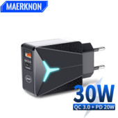30 W USB töltő PD USB gyorstöltő mobil telefon adapter iPhone 14 13 telefonhoz Samsung Xiaomi Huawei Quick Charge 3.0 fali töltő