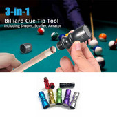3 viename biliardo lazdos antgaliai Įrankiai Metalinis aliuminis Snukerio biliardo lazdos antgalio įrankis Biliardo lazdos priedai Formuoklis/Taper/aeratorius