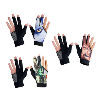 BOODUN Αναπνεύσιμα μαλακά αντιολισθητικά αθλητικά μπιλιάρδα μπιλιάρδου μπιλιάρδου με 3 δάχτυλα ψηλά ελαστικά γάντια