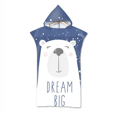 Animaciniai filmai Gyvūnai Suaugę vaikai Mikropluoštas greitai išdžiūsta paplūdimio rankšluostis su gobtuvu, plaukimo rankšluostis, keičiamas chalatas pončas