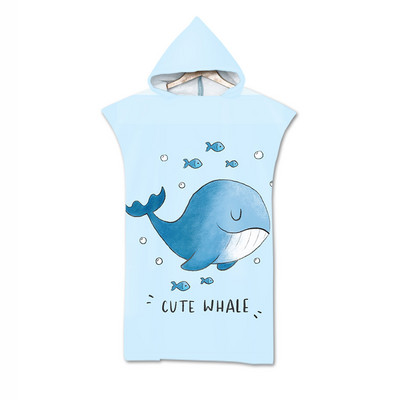 Animaciniai filmai Gyvūnai Suaugę vaikai Mikropluoštas greitai išdžiūsta paplūdimio rankšluostis su gobtuvu, plaukimo rankšluostis, keičiamas chalatas pončas