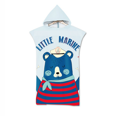 Animaciniai filmai Gyvūnai Suaugę vaikai Mikropluoštas greitai išdžiūsta paplūdimio rankšluostis su gobtuvu, plaukimo rankšluostis, keičiamas chalatas pončas