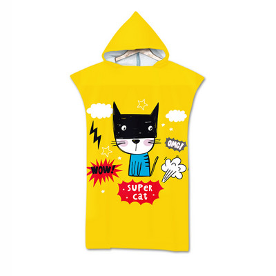 Animaciniai filmai Gyvūnai Suaugę vaikai Mikropluoštas greitai išdžiūsta paplūdimio rankšluostis su gobtuvu, plaukimo rankšluostis, keičiamas chalatas pončas