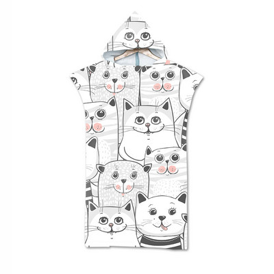 Animaciniai filmai Gyvūnai Suaugę vaikai Mikropluoštas greitai išdžiūsta paplūdimio rankšluostis su gobtuvu, plaukimo rankšluostis, keičiamas chalatas pončas