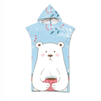 Animaciniai filmai Gyvūnai Suaugę vaikai Mikropluoštas greitai išdžiūsta paplūdimio rankšluostis su gobtuvu, plaukimo rankšluostis, keičiamas chalatas pončas