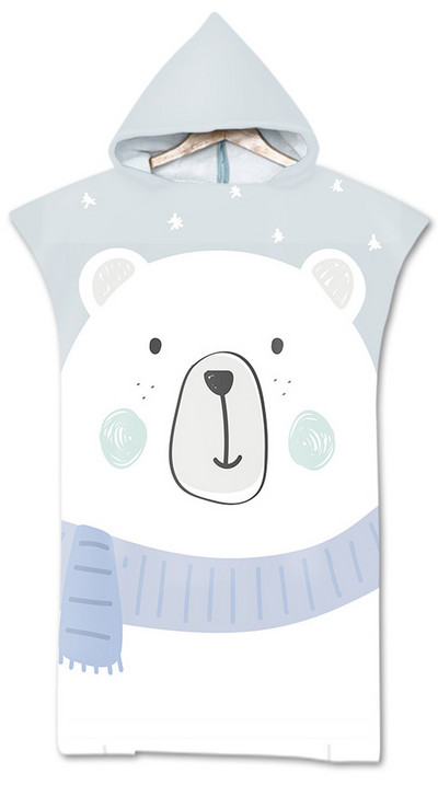 Animaciniai filmai Gyvūnai Suaugę vaikai Mikropluoštas greitai išdžiūsta paplūdimio rankšluostis su gobtuvu, plaukimo rankšluostis, keičiamas chalatas pončas