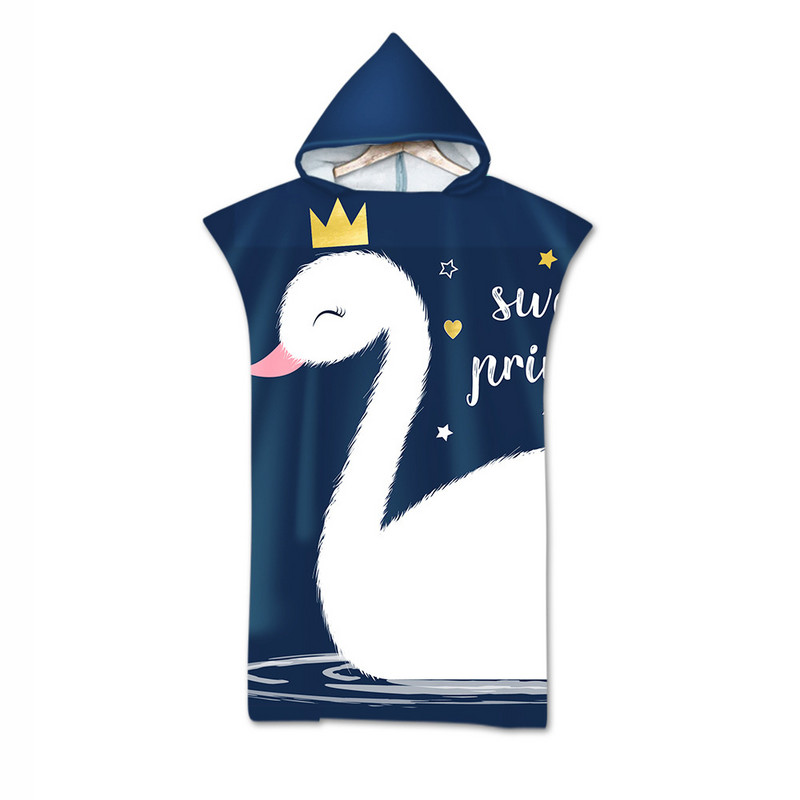 Animaciniai filmai Gyvūnai Suaugę vaikai Mikropluoštas greitai išdžiūsta paplūdimio rankšluostis su gobtuvu, plaukimo rankšluostis, keičiamas chalatas pončas