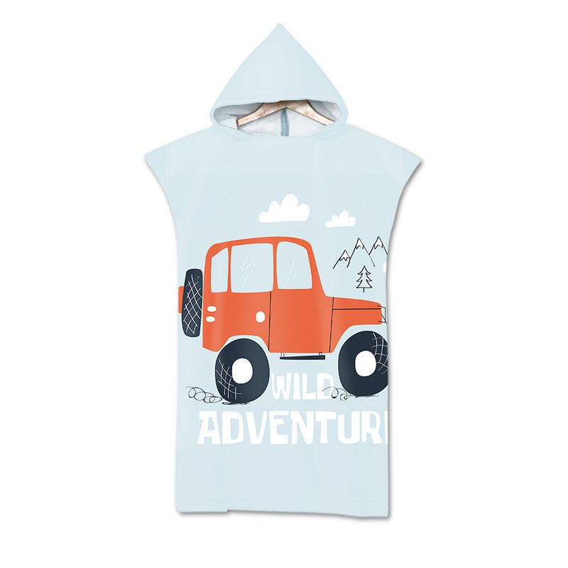 Animaciniai filmai Gyvūnai Suaugę vaikai Mikropluoštas greitai išdžiūsta paplūdimio rankšluostis su gobtuvu, plaukimo rankšluostis, keičiamas chalatas pončas