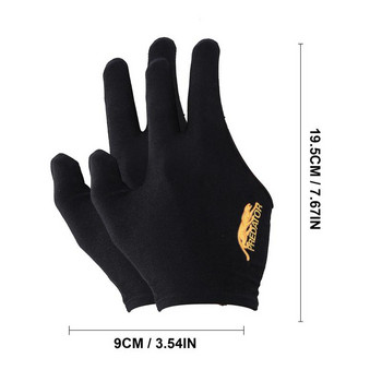 Ръкавици за билярдна маса, 2 бр. 3 пръста, тренировъчна ръкавица за билярд, дишаща, устойчива на приплъзване, еластична, бродирана спортна ръкавица за билярдна щека