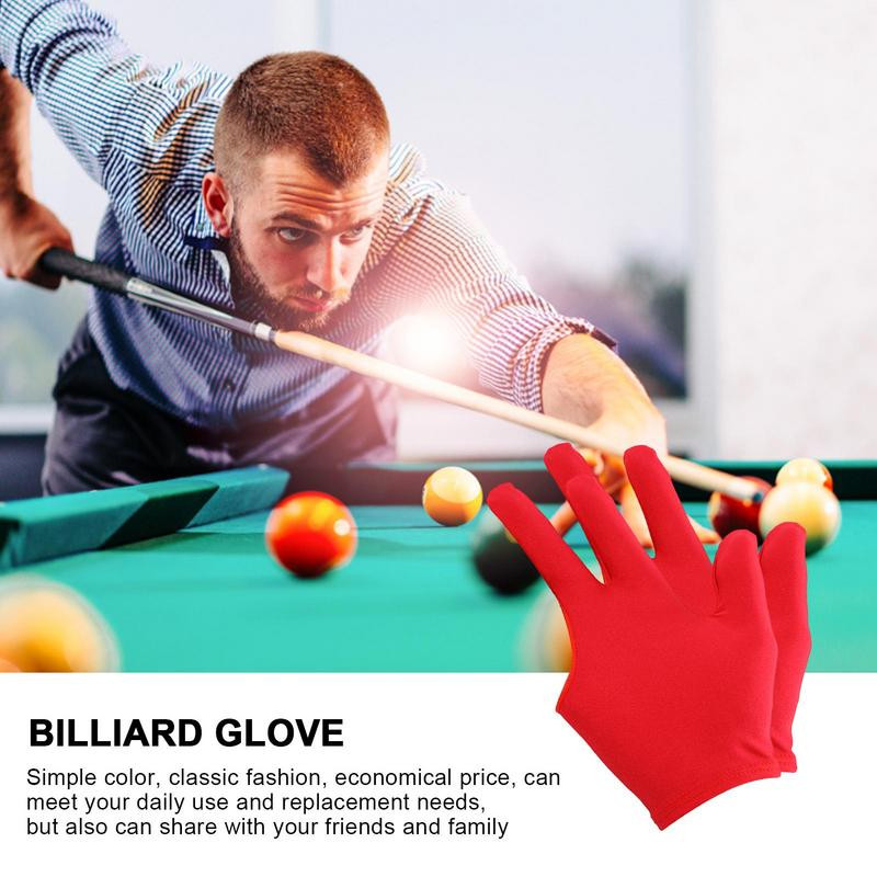 Γάντια μπιλιάρδου 2τμχ Γάντι προπόνησης μπιλιάρδου 3 δάχτυλα Αναπνεύσιμο, αντιολισθητικό, κεντημένο αθλητικό γάντι Pool Cue ελαστικότητας