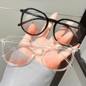 Модни руж очила с градиент на синя светлина Дамски големи очила с кръгли рамки и лещи Прозрачни универсални очила