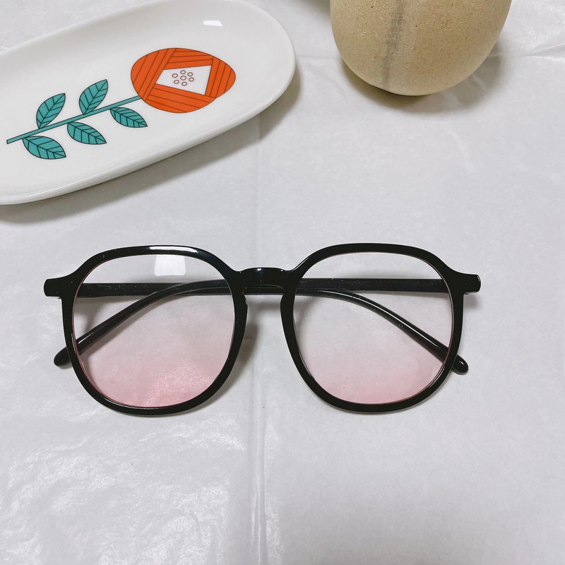 Madingi skaistalų akiniai Anti Blue Light Gradient Moteriški negabaritinių apvalių rėmelių akiniai permatomi universalūs akiniai