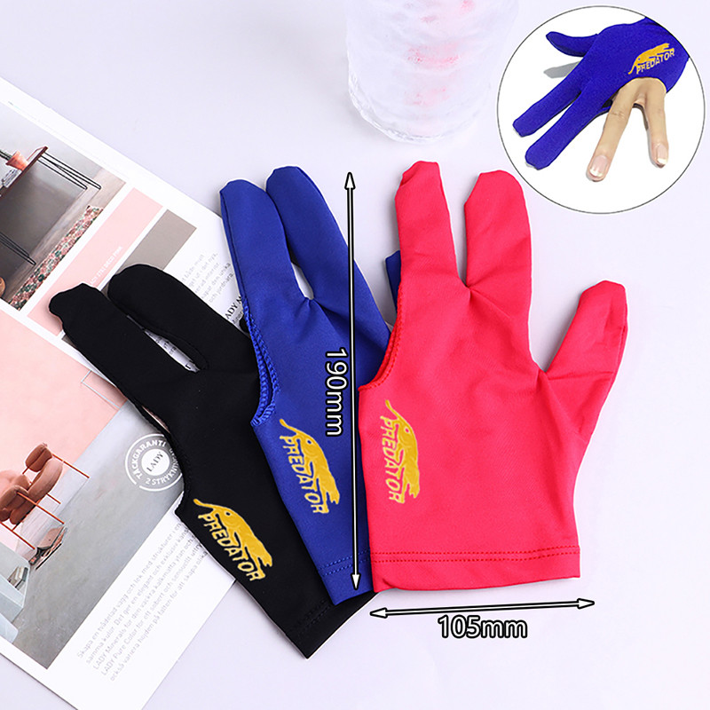 1 vnt. trijų pirštų biliardo pirštinės su biliardo pirštinėmis kairiajai rankai Lycra audiniai, siuvinėjimas, biliardo aksesuaras