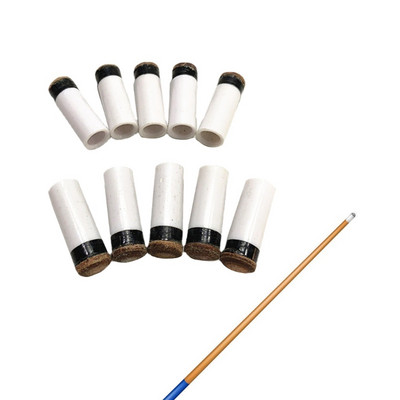 10 Pieces Billiard Cues Tips Replacement with White Pool Cue Stick Ferrules, Screw On Pool Cue Tips Pool Stick Tips Sets