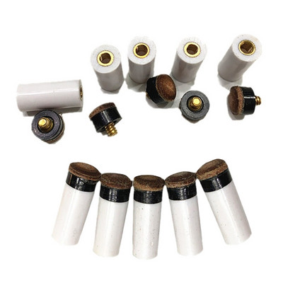 Zamjena vrhova štapova za bilijar od 10 komada s bijelim čaurama za štapove za bilijar, navrtke za štapove za bilijar Setovi vrhova za štapove