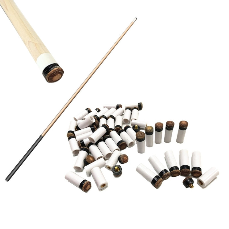 Zamjena vrhova štapova za bilijar od 10 komada s bijelim čaurama za štapove za bilijar, navrtke za štapove za bilijar Setovi vrhova za štapove