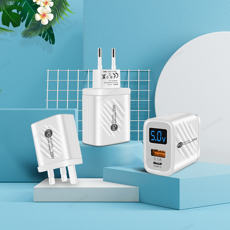 USB įkroviklis 20W greito įkrovimo mobiliojo telefono adapteris, skirtas iPhone 14 Samsung Xiaomi Huawei Quick Charge 3.0 sieninis USB įkroviklio adapteris