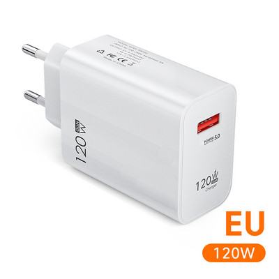 120W greitas įkroviklis USB greito įkrovimo mobiliojo telefono adapteris greito įkrovimo 3.0 sieninis įkroviklis 6A tipo C laidas skirtas iPhone Samsung Xiaomi