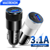68W PD automobilinis įkroviklis 2 prievadų USB tipo C greito įkrovimo automobilinio telefono adapteris, skirtas iPhone 14 13 12 Samsung Xiaomi Huawei Quick Charger 3.0